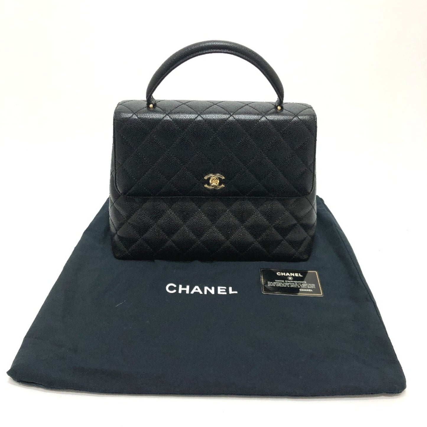 Chanel Coco Handle Black Leather Hand Bag