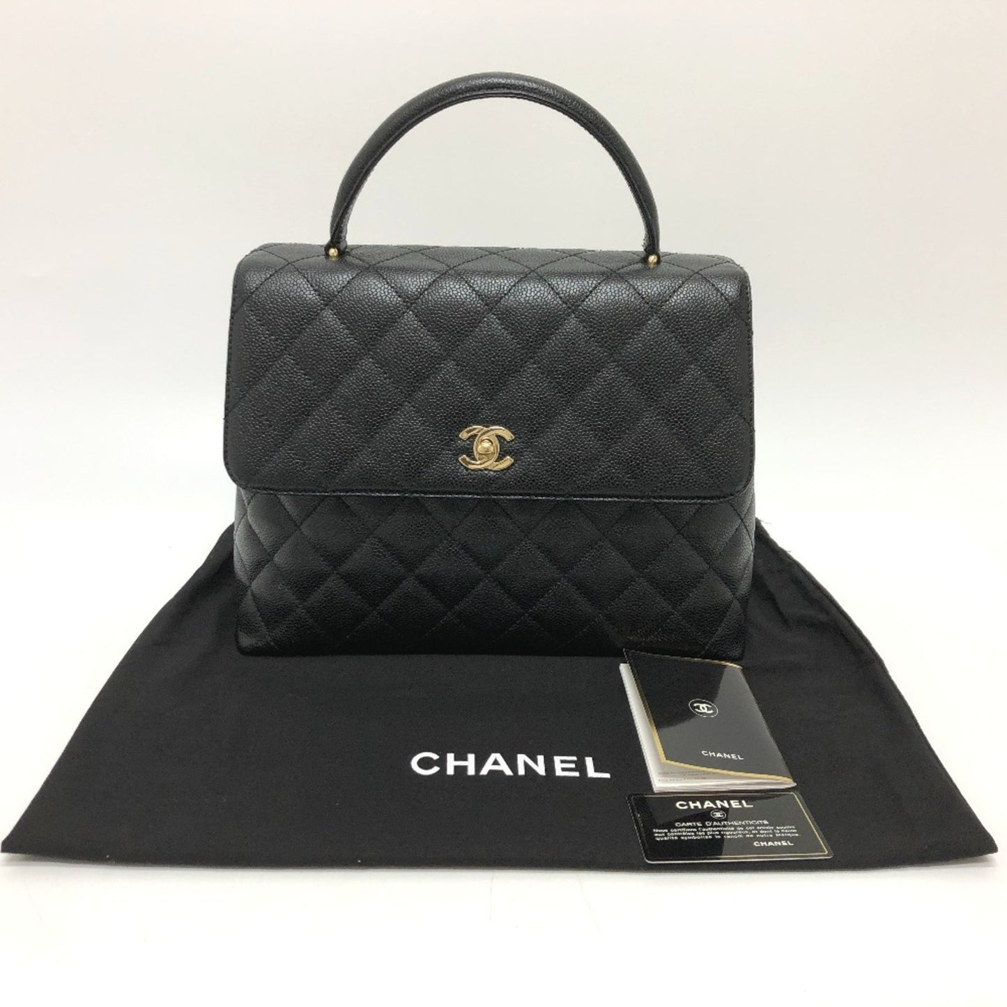 Chanel Coco Handle Black Leather Hand Bag