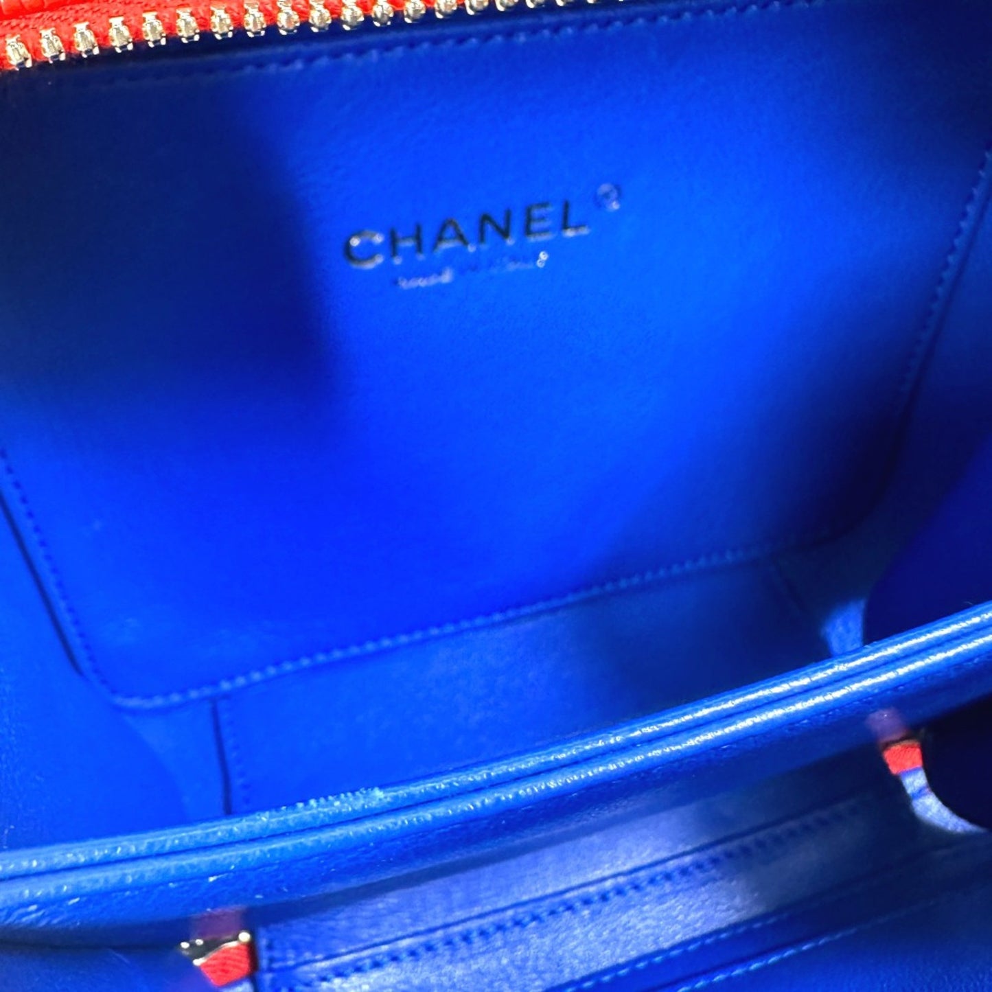 Chanel CC Filigree Blue Leather Shoulder Bag