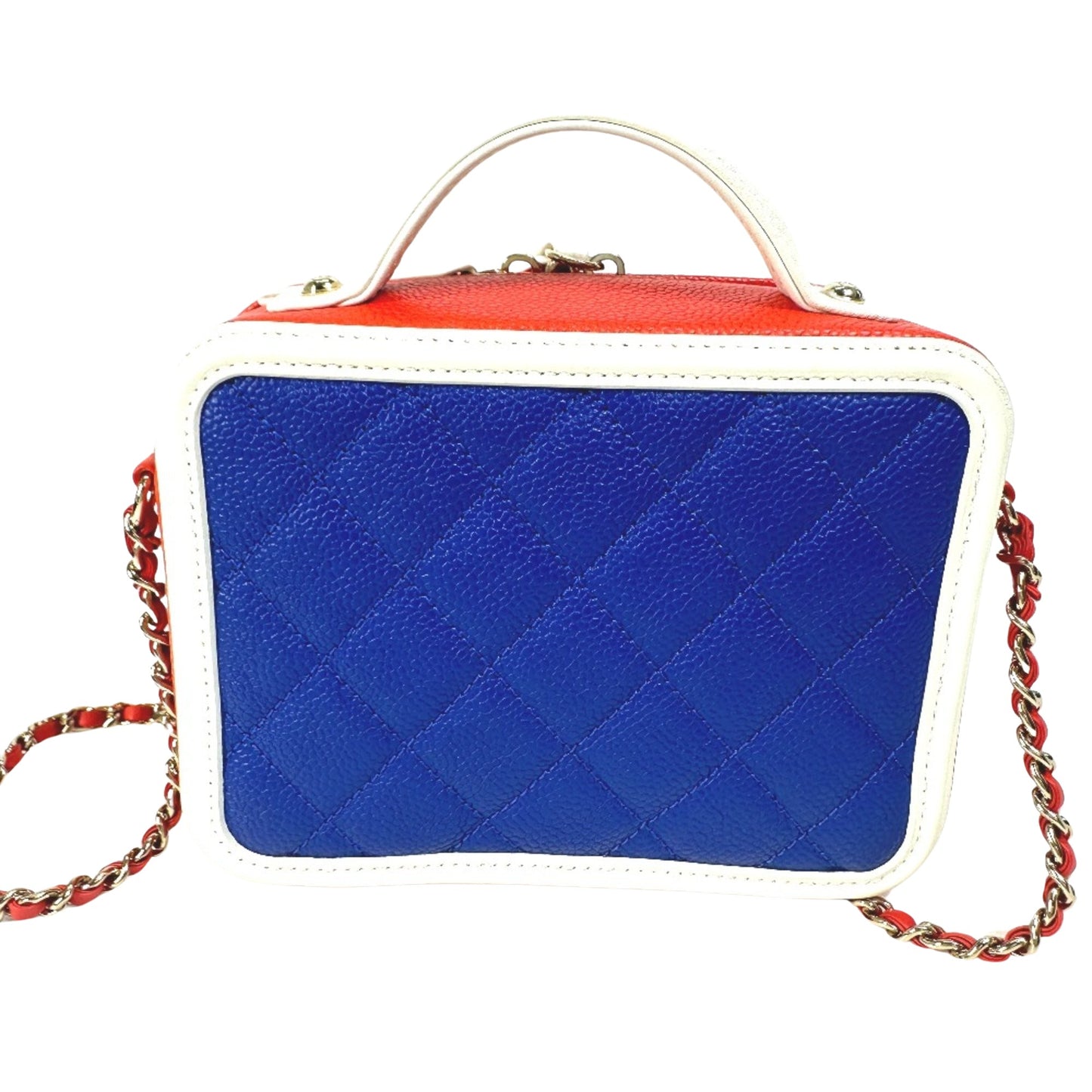 Chanel CC Filigree Blue Leather Shoulder Bag