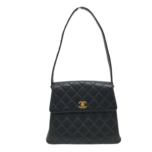 Chanel Matelassé Black Leather Shoulder Bag