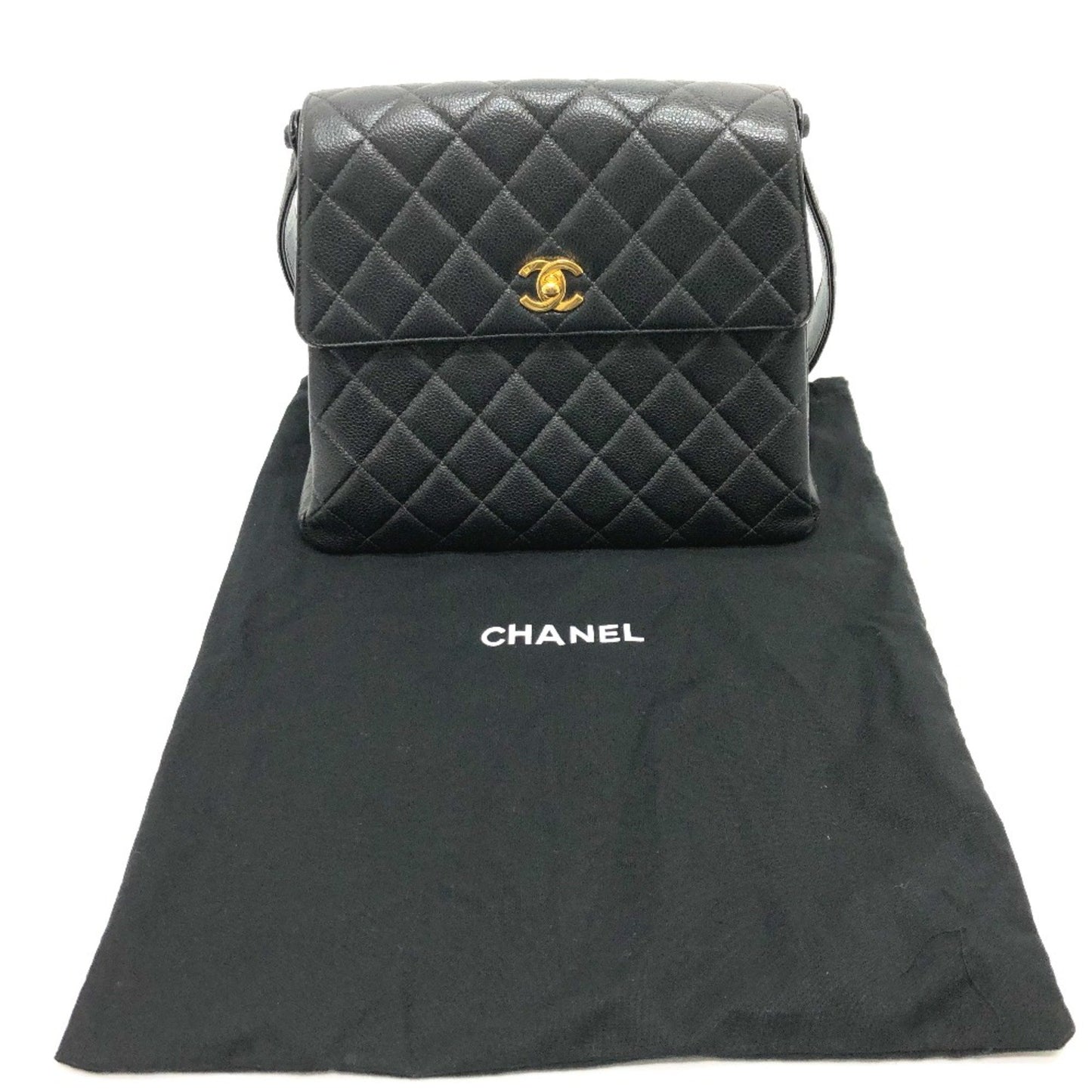 Chanel Matelassé Black Leather Shoulder Bag