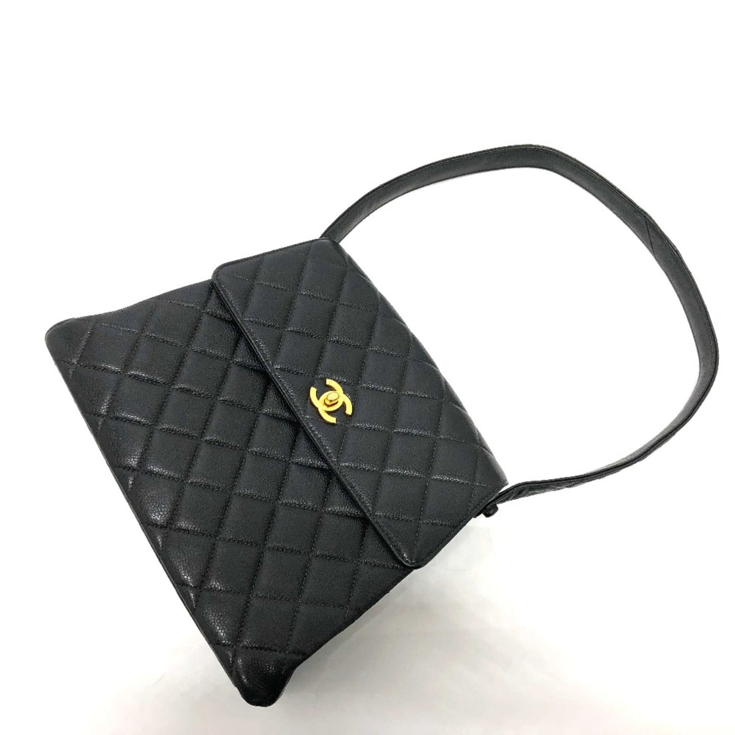 Chanel Matelassé Black Leather Shoulder Bag