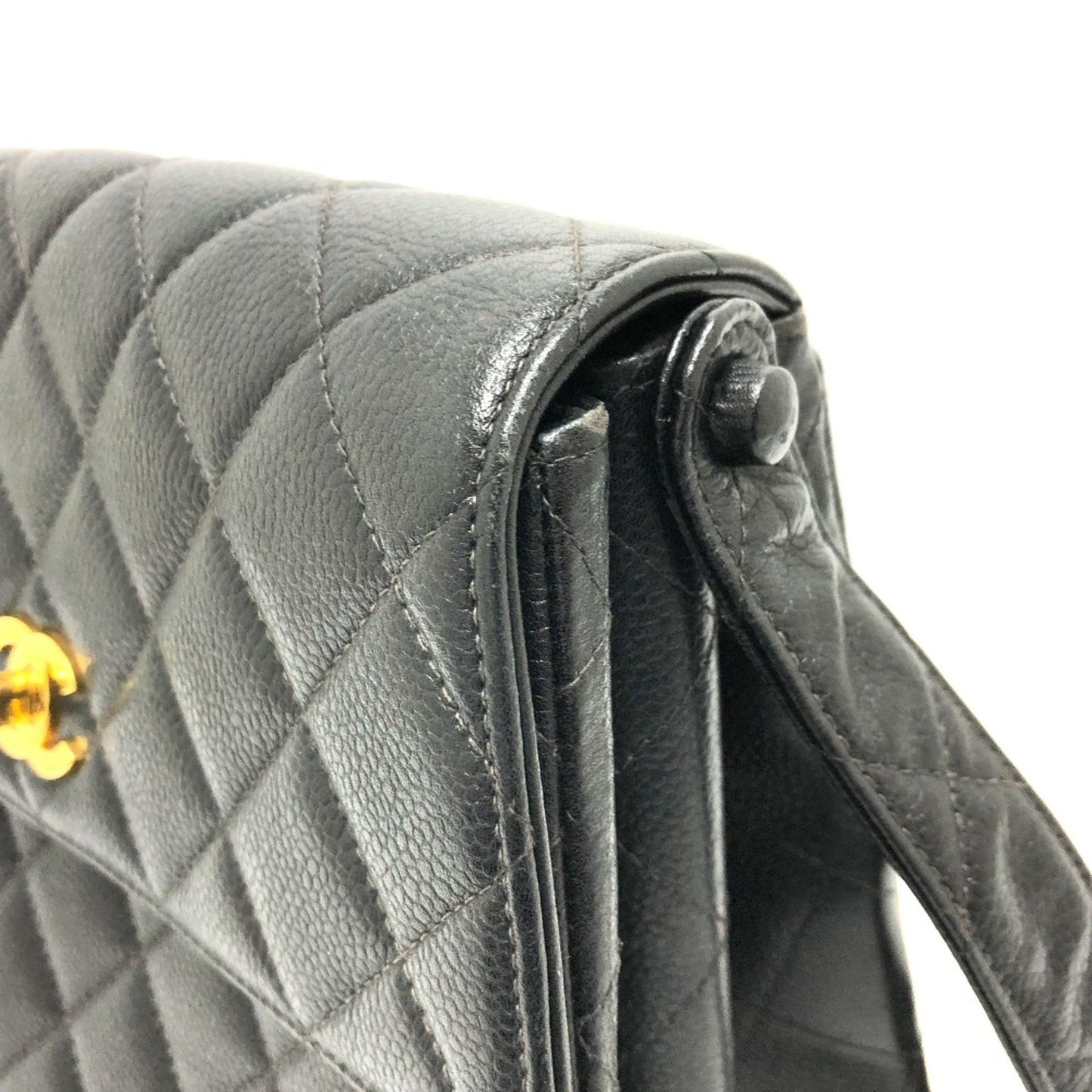 Chanel Matelassé Black Leather Shoulder Bag