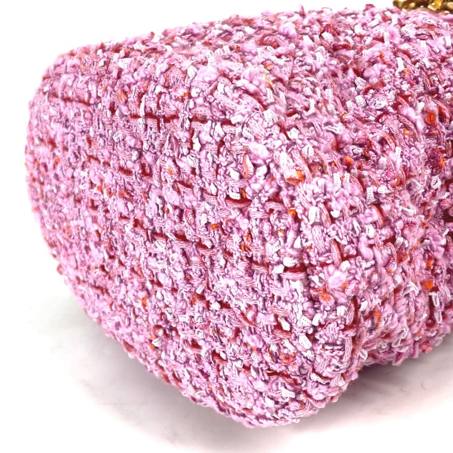 Chanel Bucket Pink Tweed Shoulder Bag