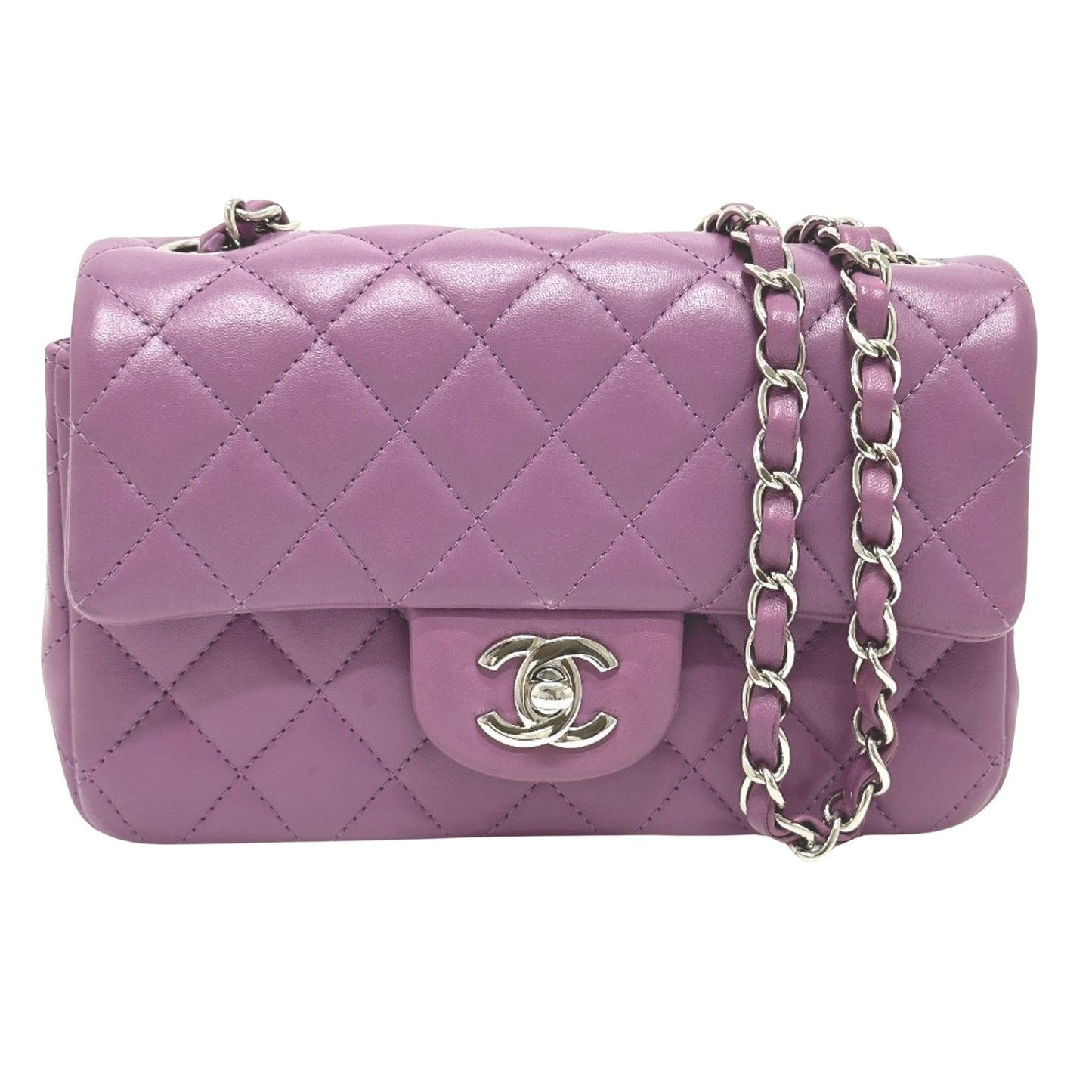 Chanel Timeless Purple Leather Shoulder Bag