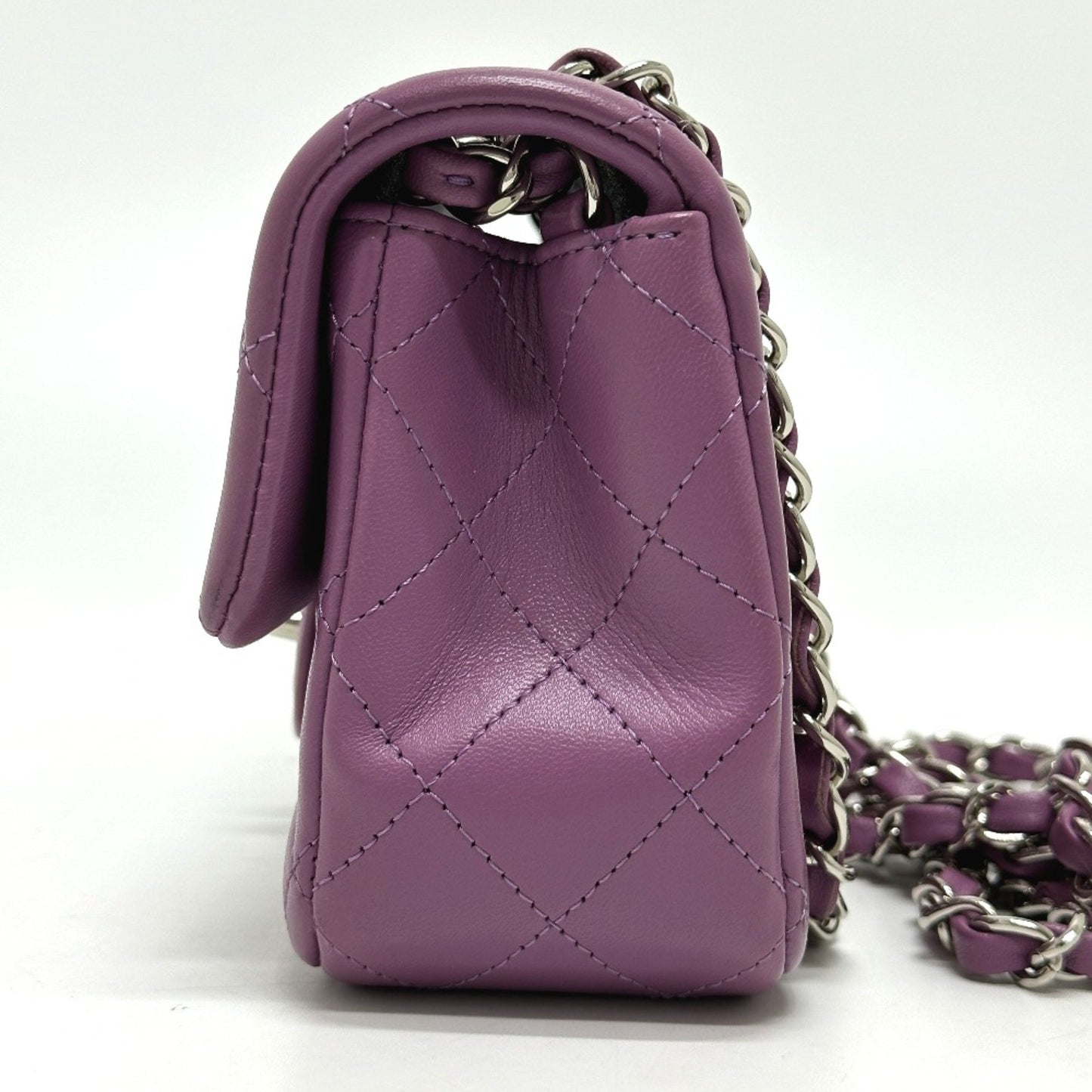 Chanel Timeless Purple Leather Shoulder Bag