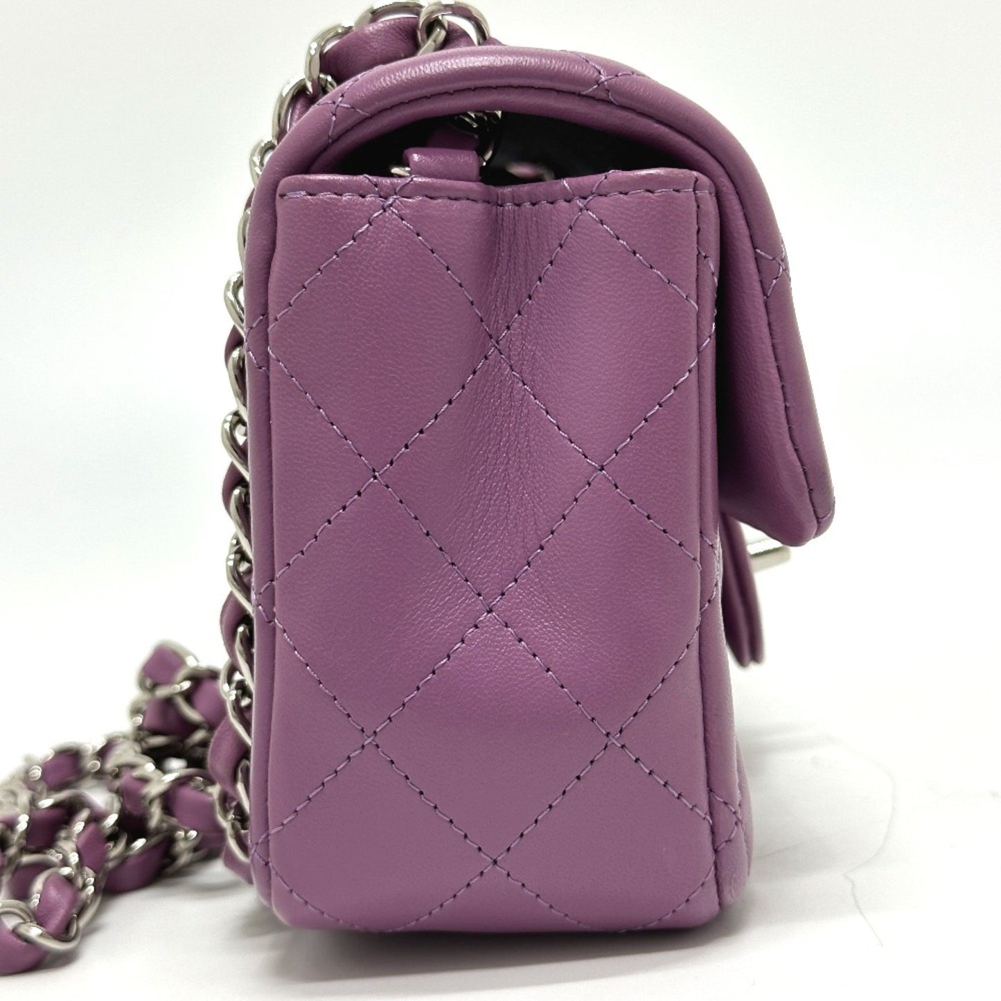 Chanel Timeless Purple Leather Shoulder Bag