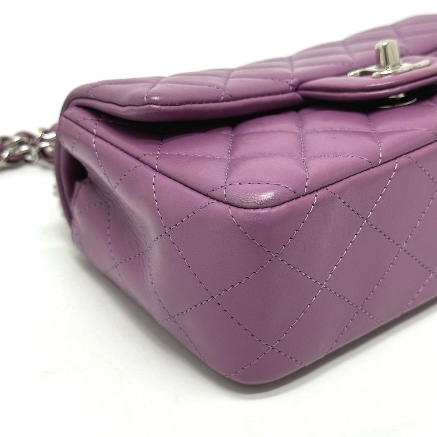 Chanel Timeless Purple Leather Shoulder Bag