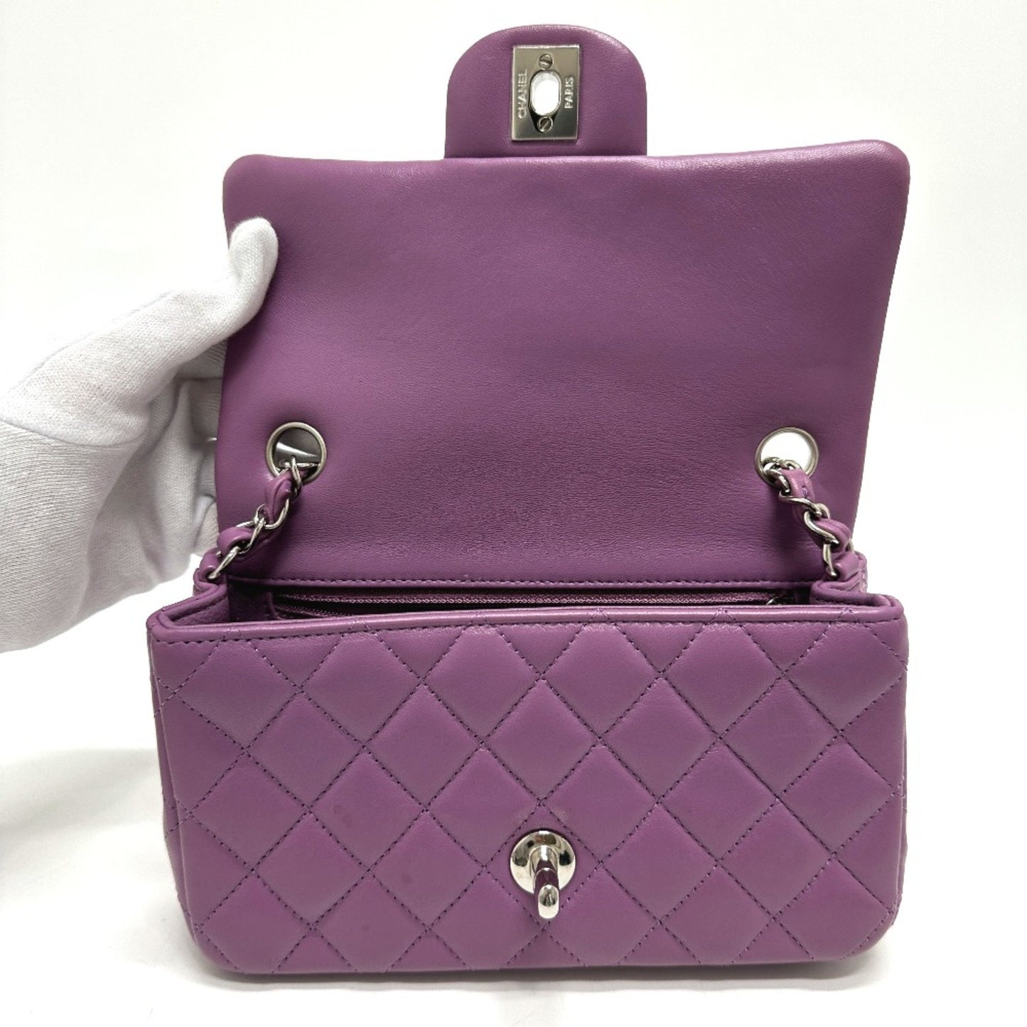 Chanel Timeless Purple Leather Shoulder Bag