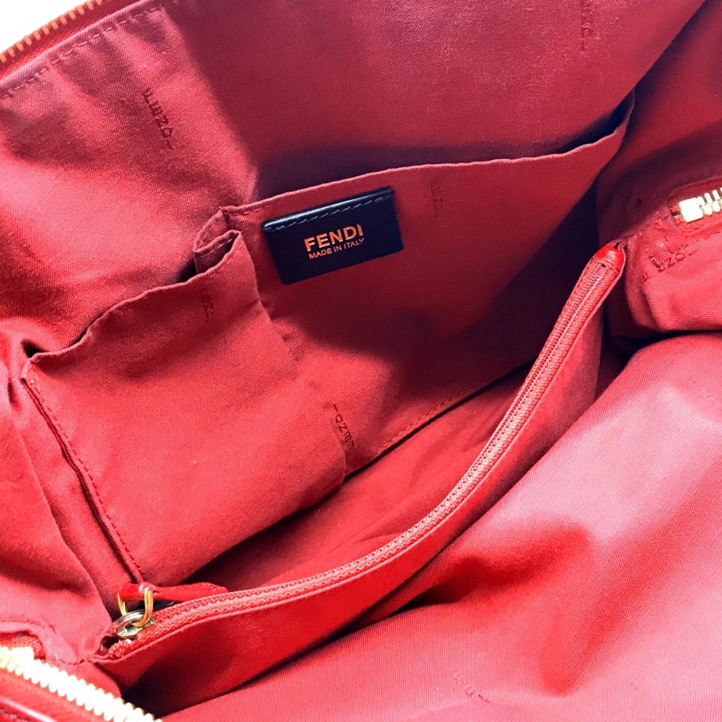 Fendi Chameleon Red Leather Hand Bag