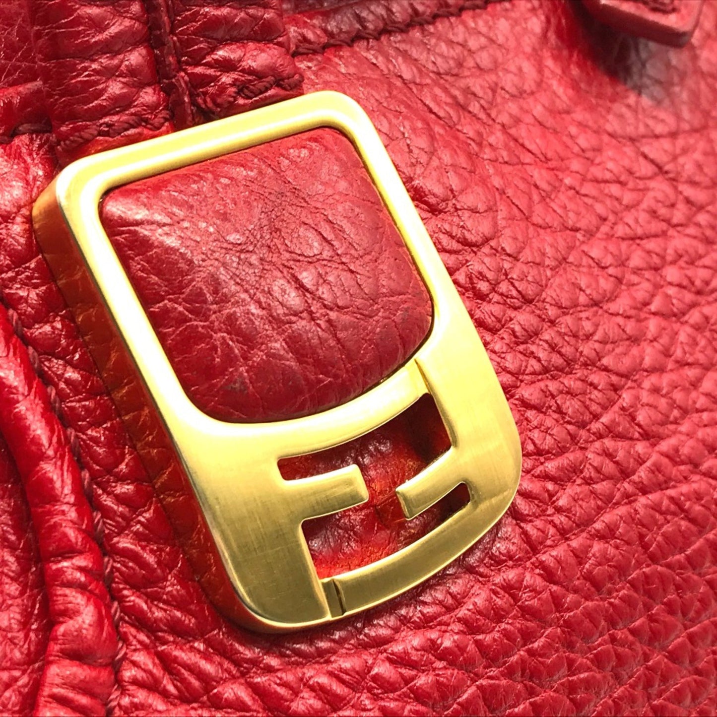 Fendi Chameleon Red Leather Hand Bag