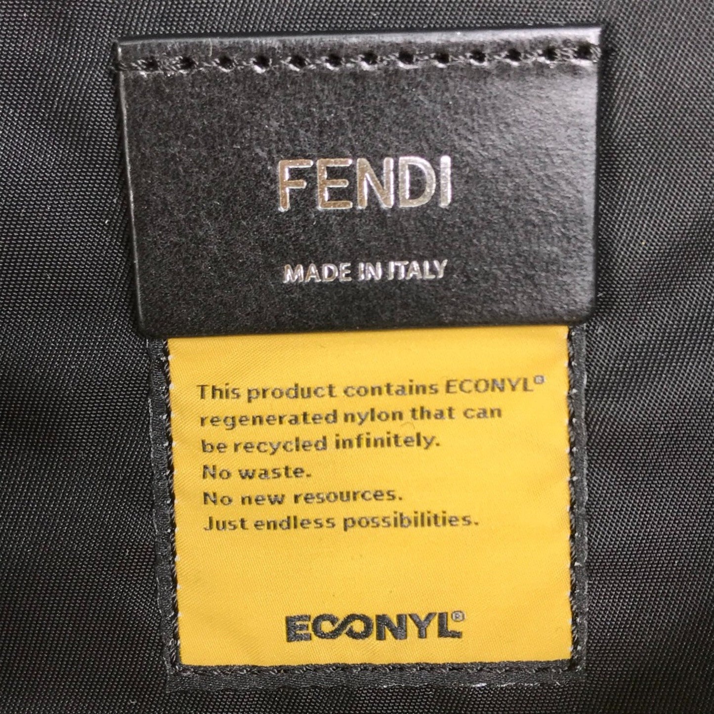 Fendi FF Yellow Synthetic Backpack Bag