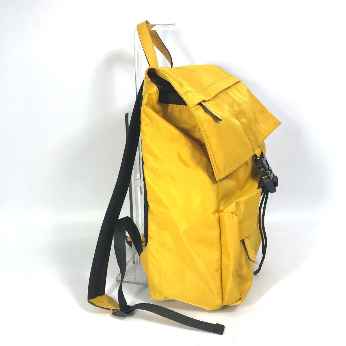 Fendi FF Yellow Synthetic Backpack Bag