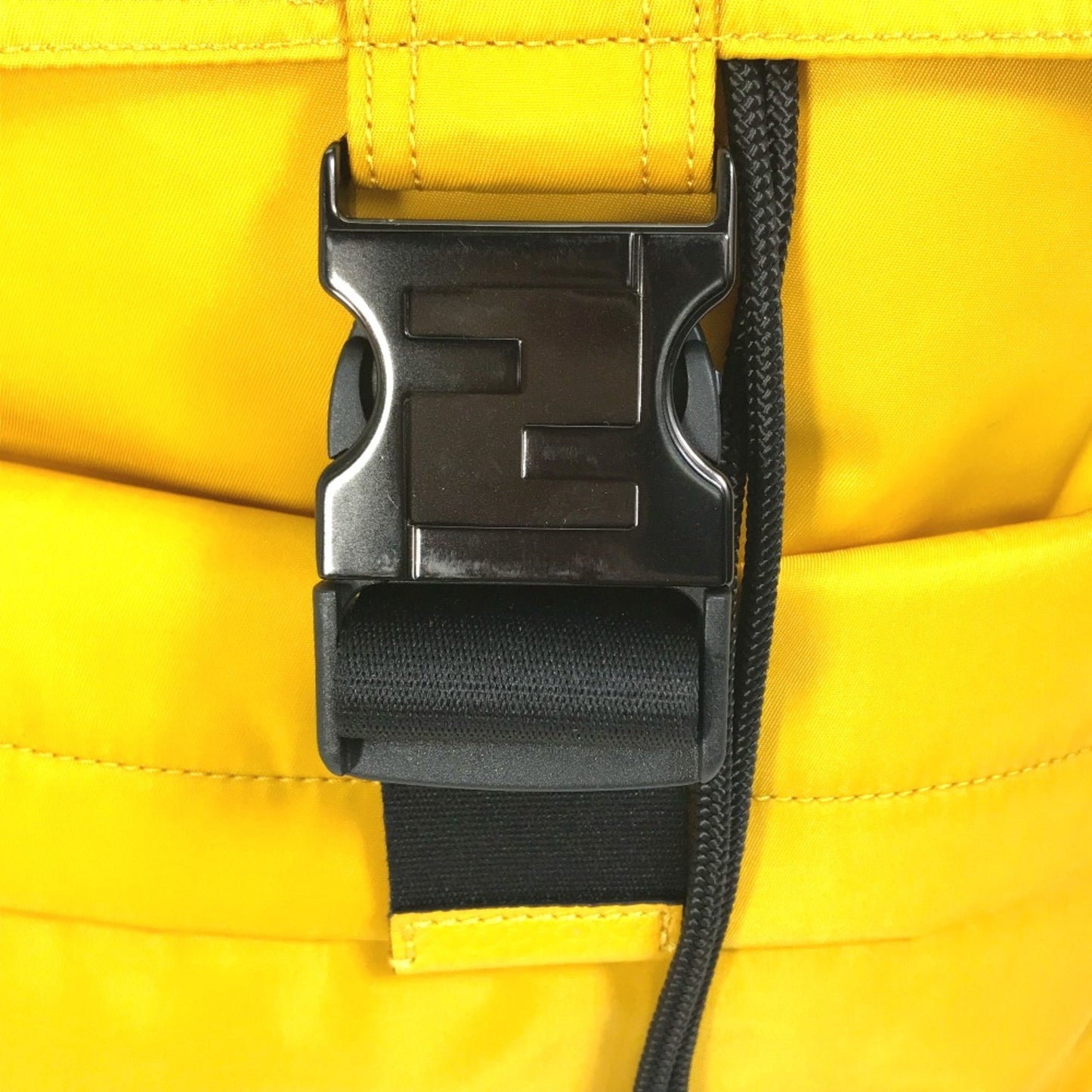 Fendi FF Yellow Synthetic Backpack Bag