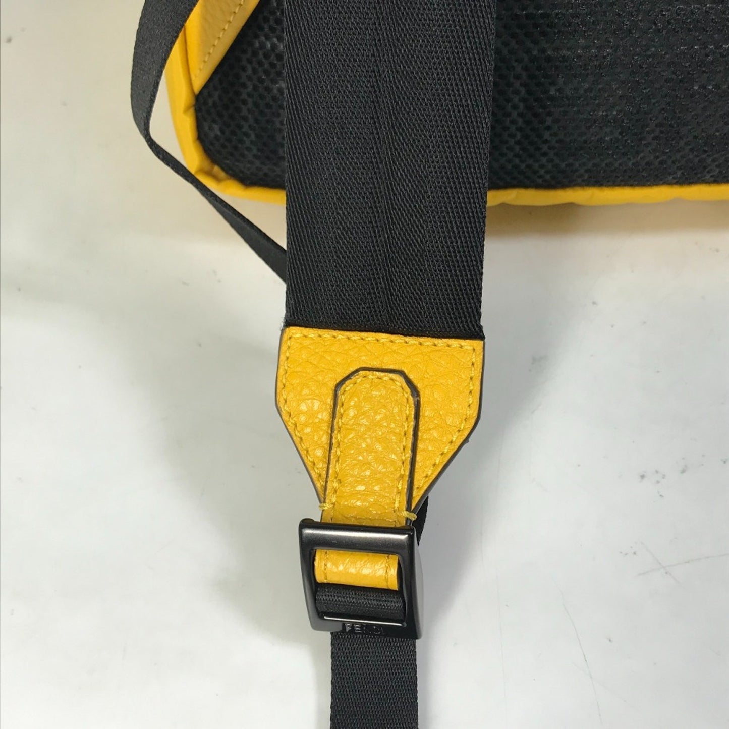 Fendi FF Yellow Synthetic Backpack Bag