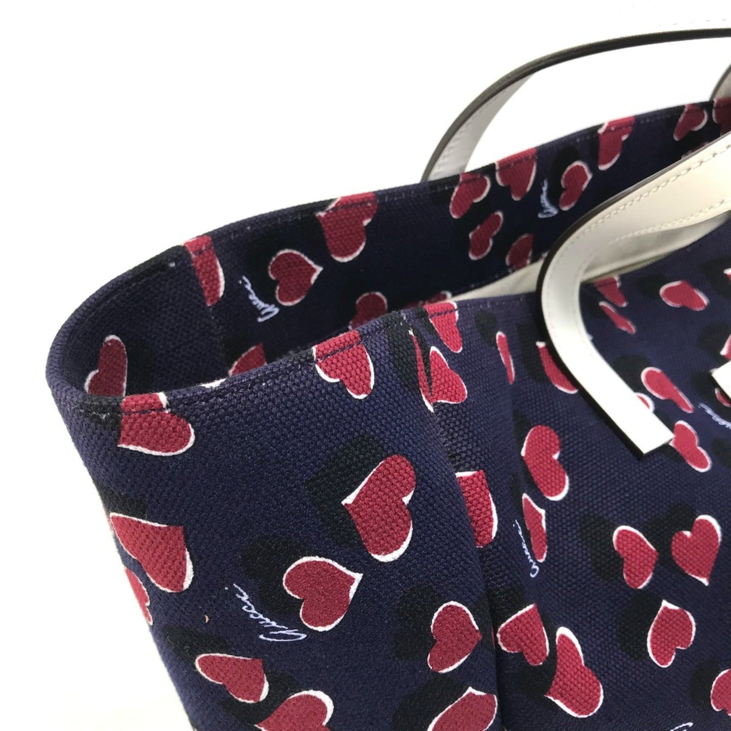 Gucci Heart Navy Canvas Tote Bag