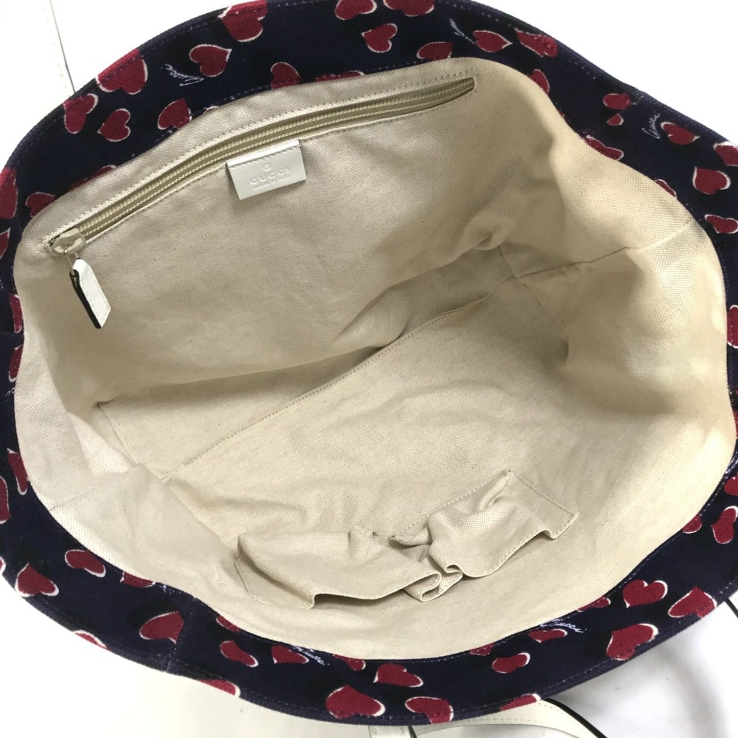 Gucci Heart Navy Canvas Tote Bag