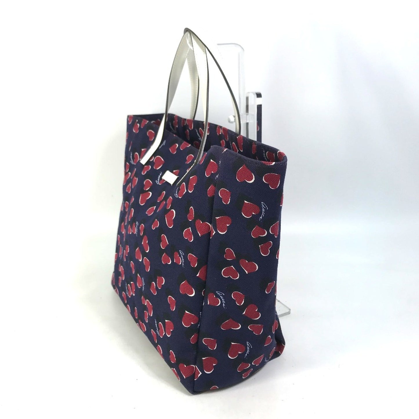 Gucci Heart Navy Canvas Tote Bag