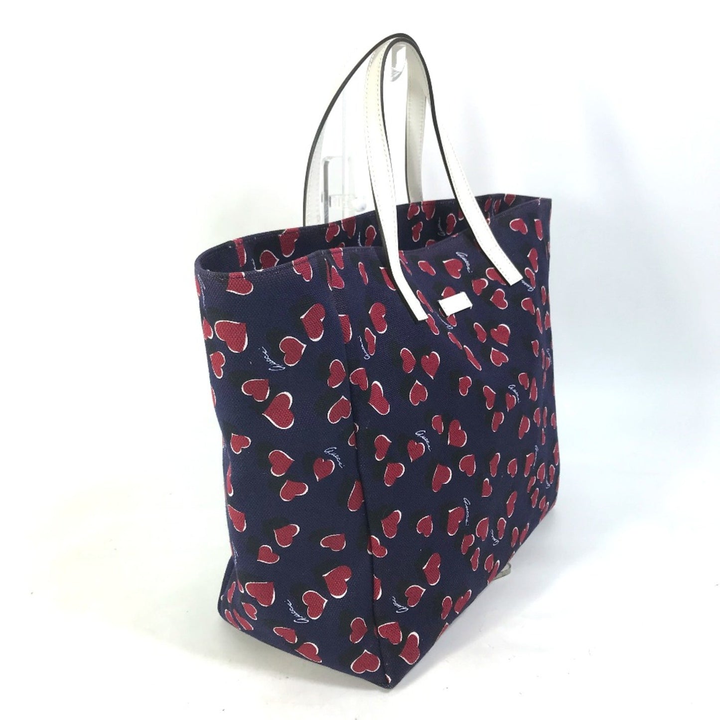 Gucci Heart Navy Canvas Tote Bag