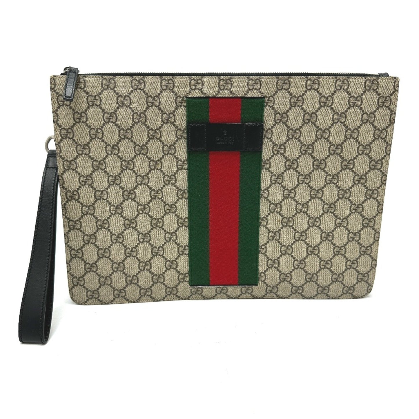 Gucci Ophidia Beige Canvas Clutch Bag