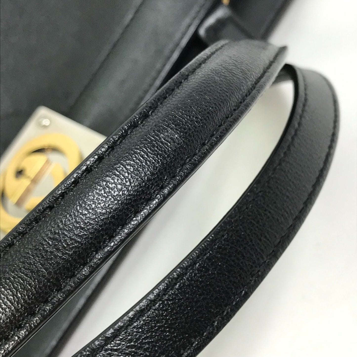 Gucci Interlocking G Black Leather Hand Bag