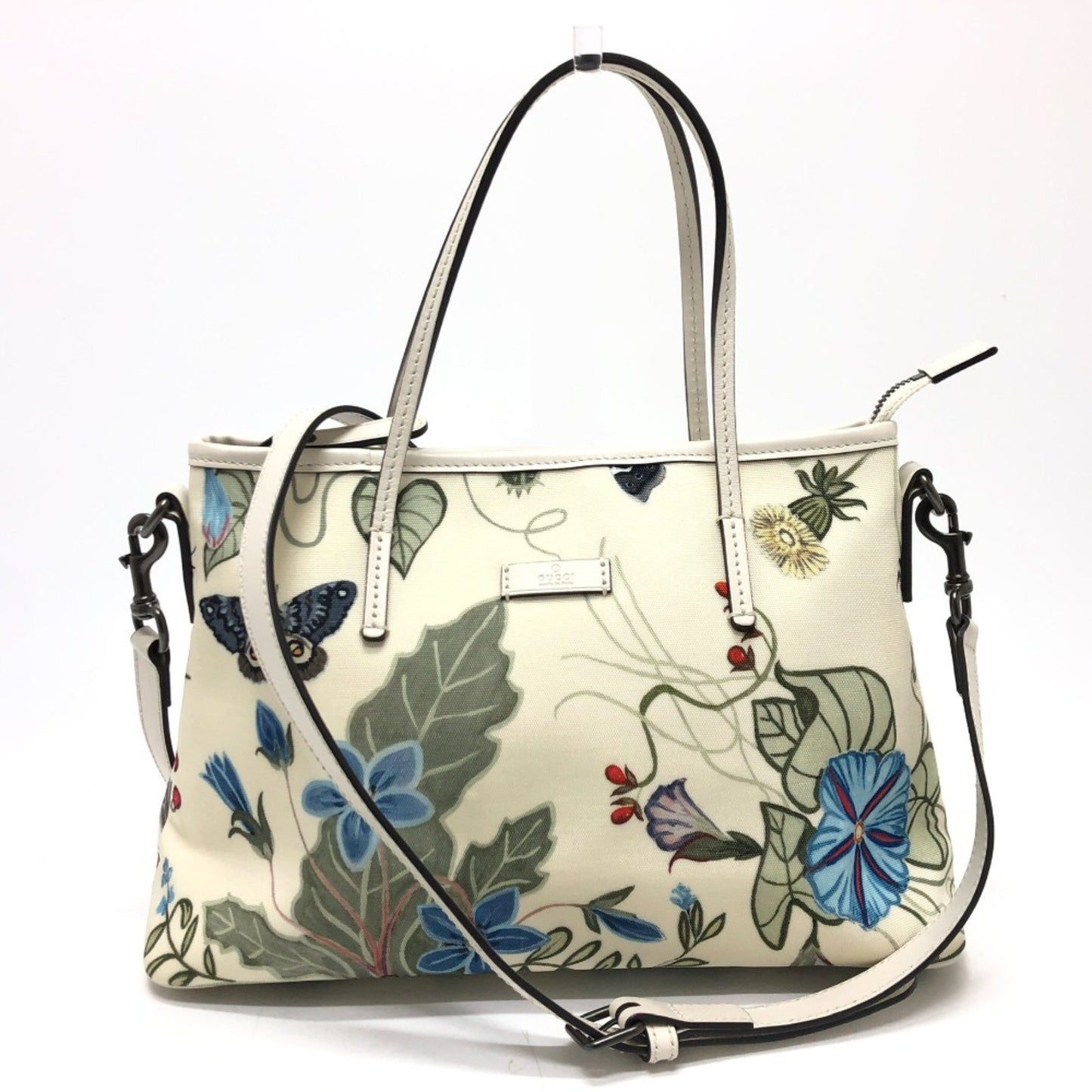 Gucci Flora Beige Canvas Hand Bag