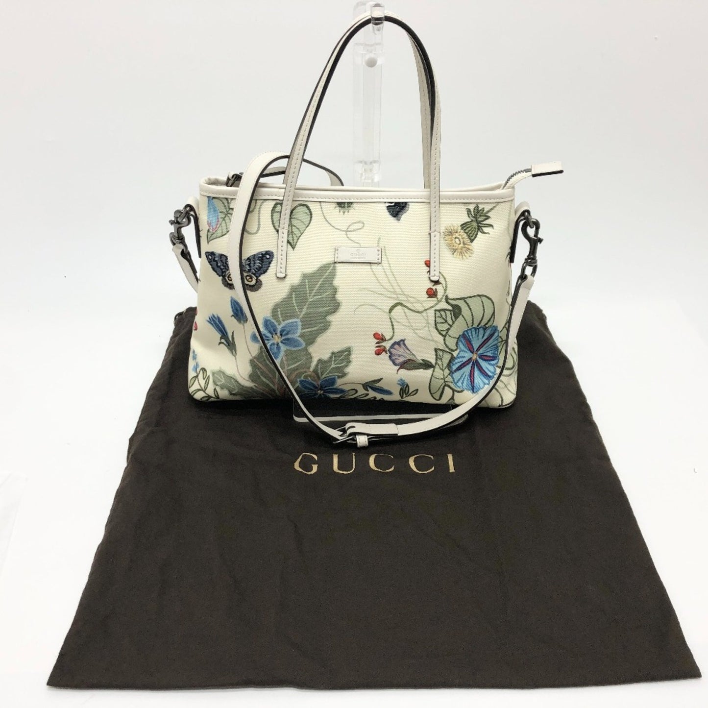 Gucci Flora Beige Canvas Hand Bag