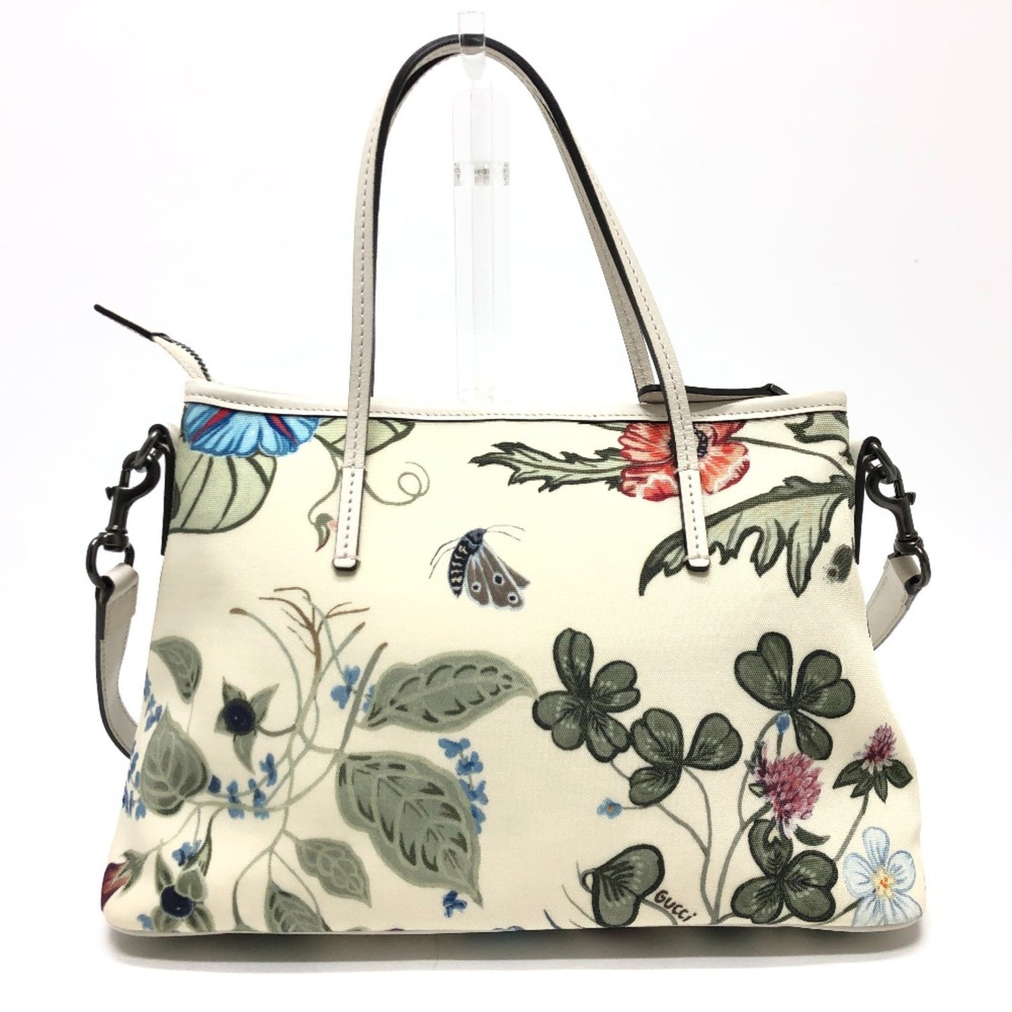 Gucci Flora Beige Canvas Hand Bag