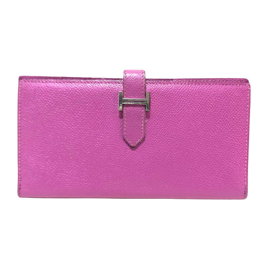 Hermès Béarn Purple Leather Wallet Accessories