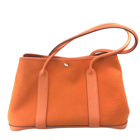 Hermès Garden Party Orange Canvas Tote Bag