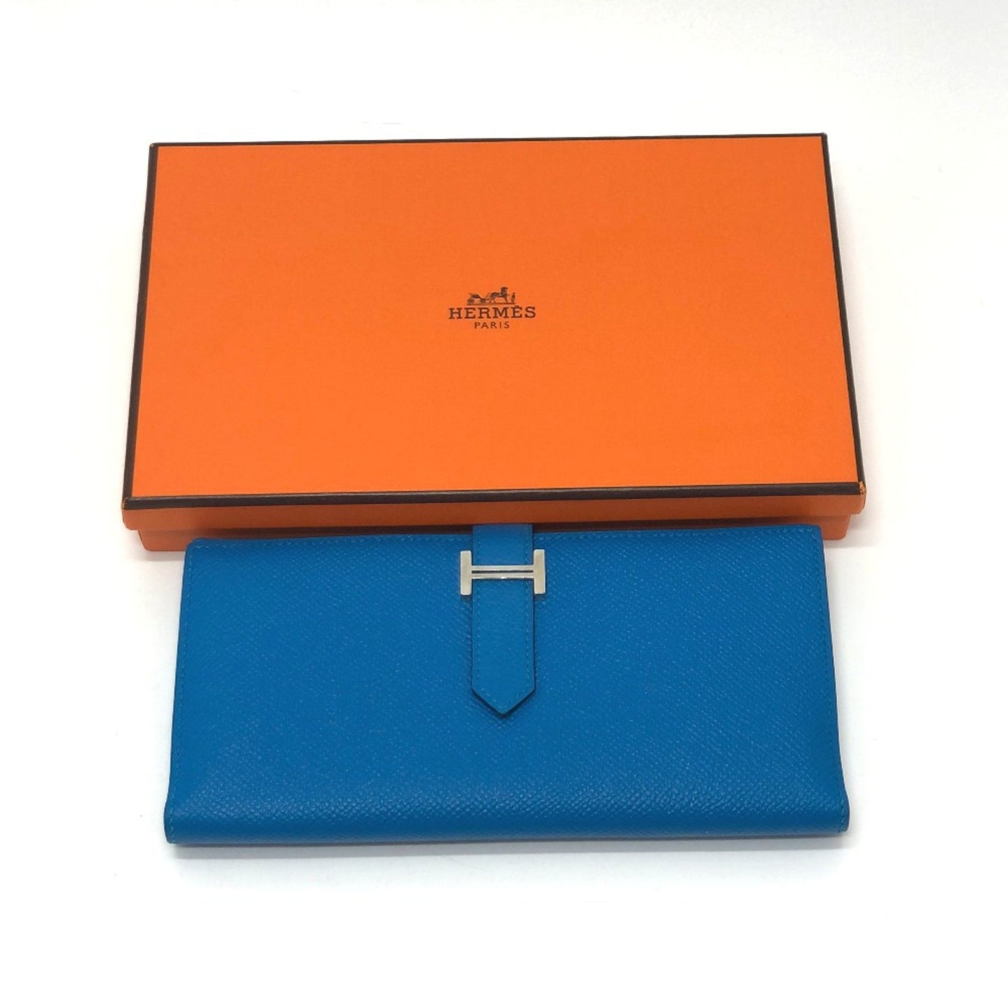 Hermès Béarn Blue Leather Wallet Accessories