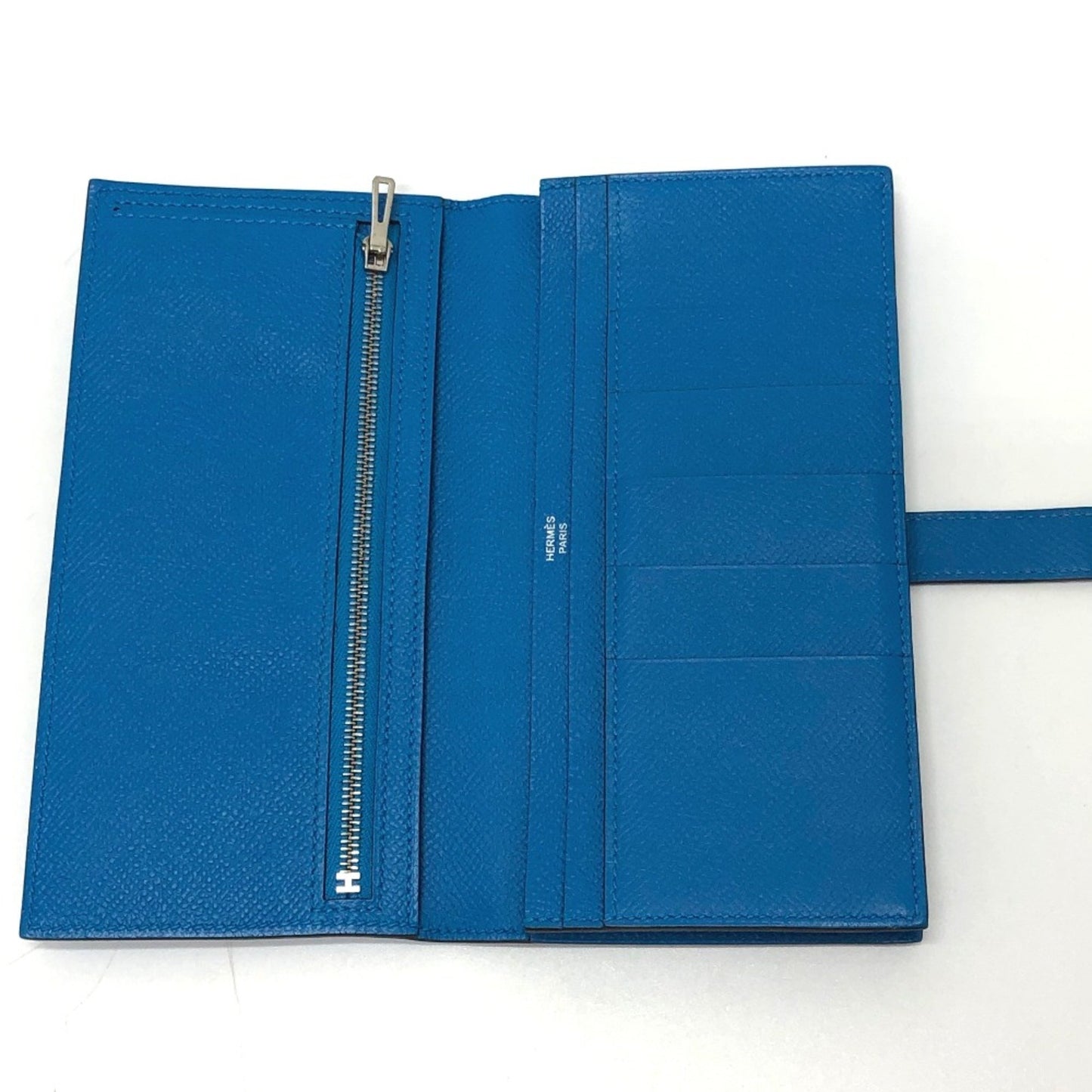 Hermès Béarn Blue Leather Wallet Accessories