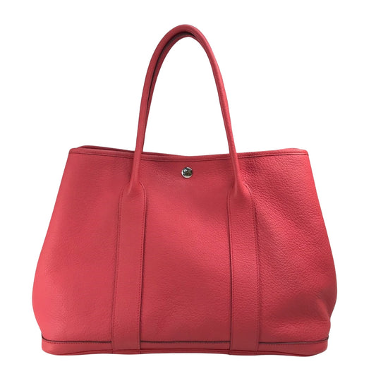 Hermès Garden Party Red Leather Tote Bag