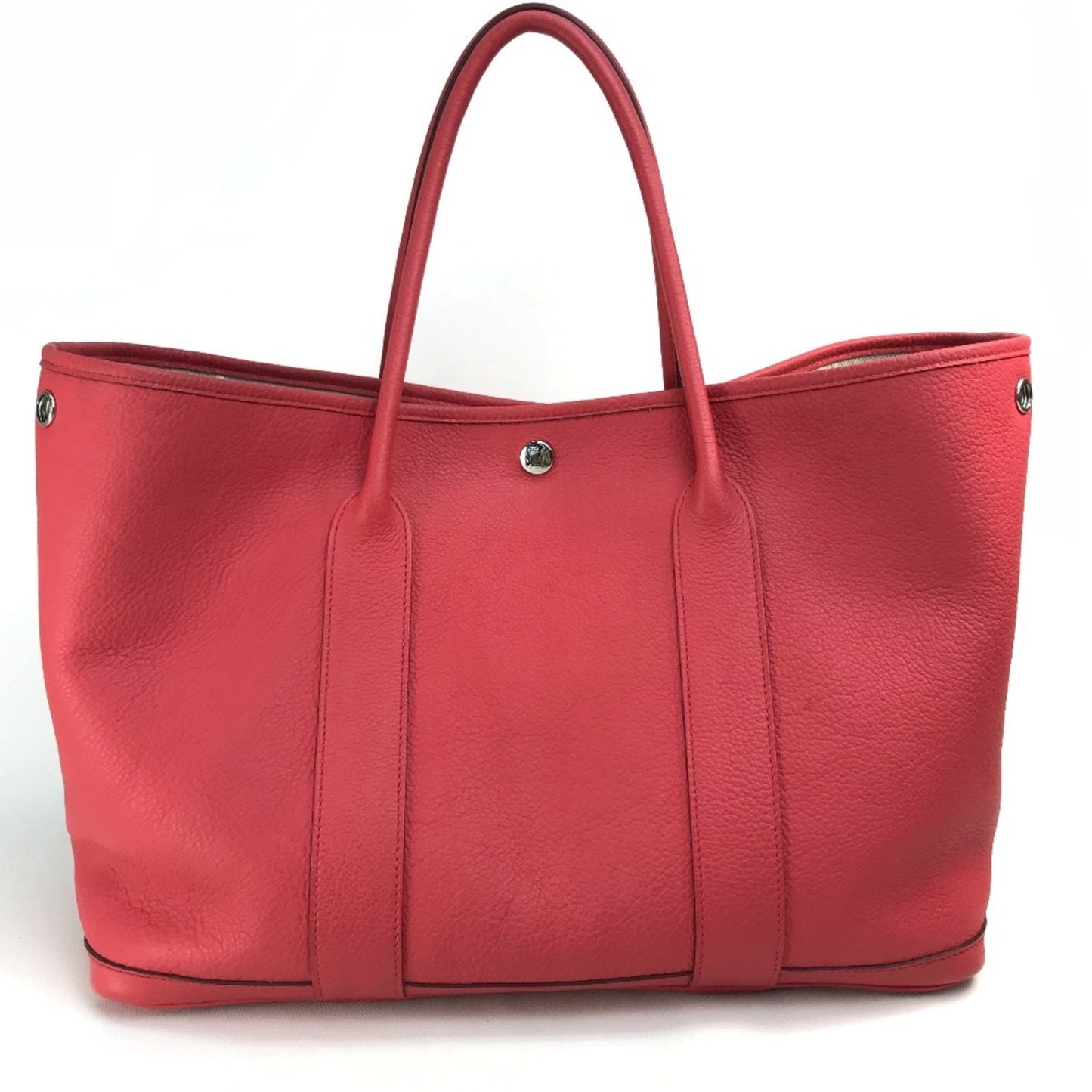 Hermès Garden Party Red Leather Tote Bag