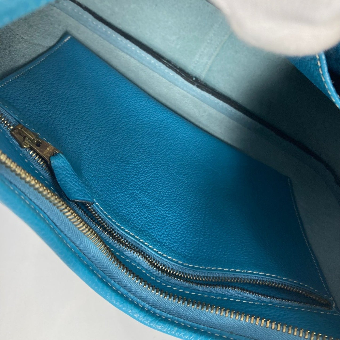 Hermès Trim Blue Leather Shoulder Bag