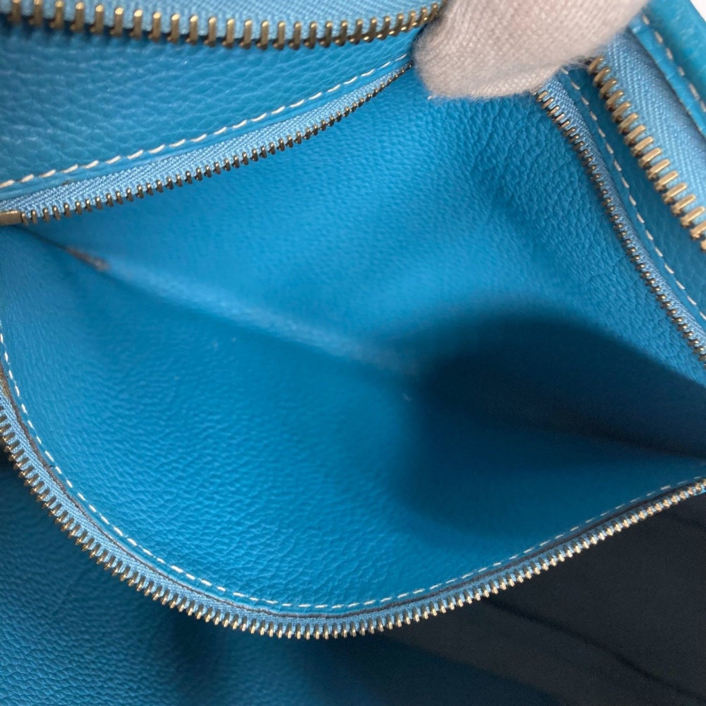 Hermès Trim Blue Leather Shoulder Bag