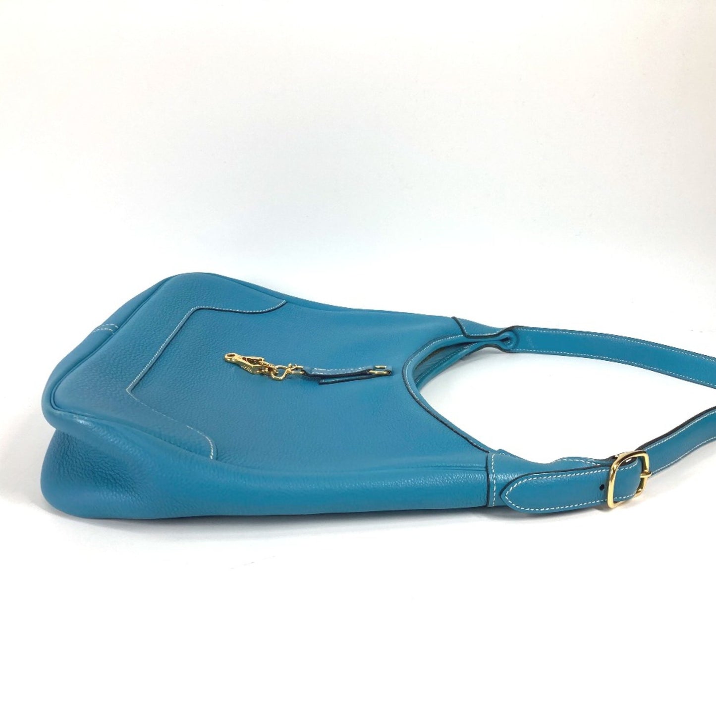 Hermès Trim Blue Leather Shoulder Bag