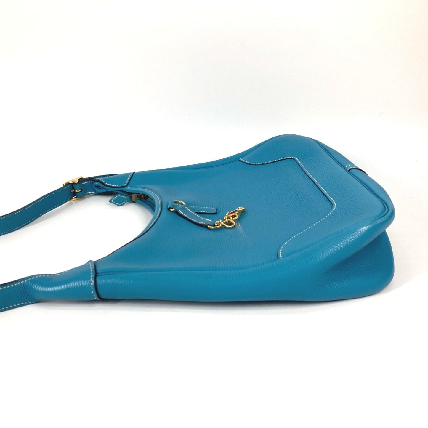 Hermès Trim Blue Leather Shoulder Bag