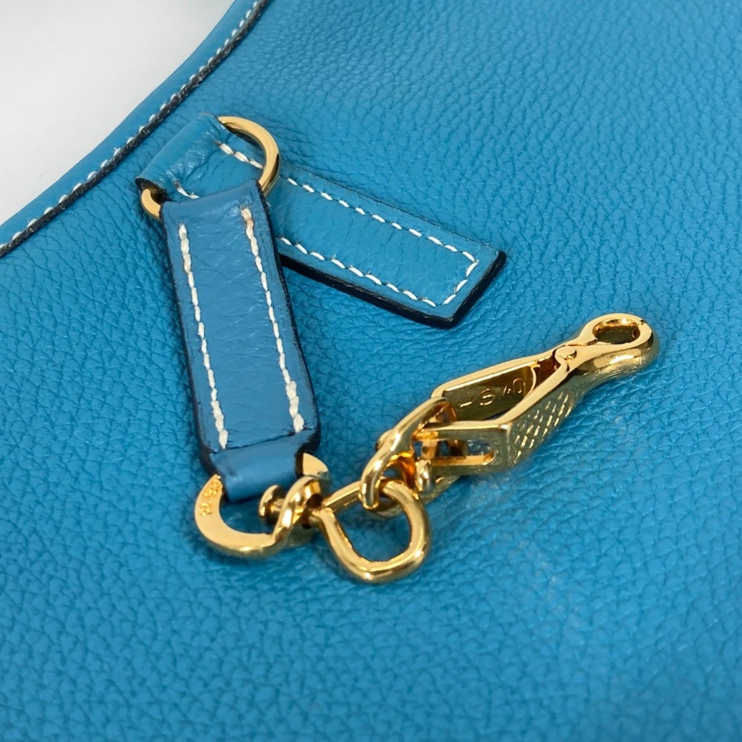 Hermès Trim Blue Leather Shoulder Bag