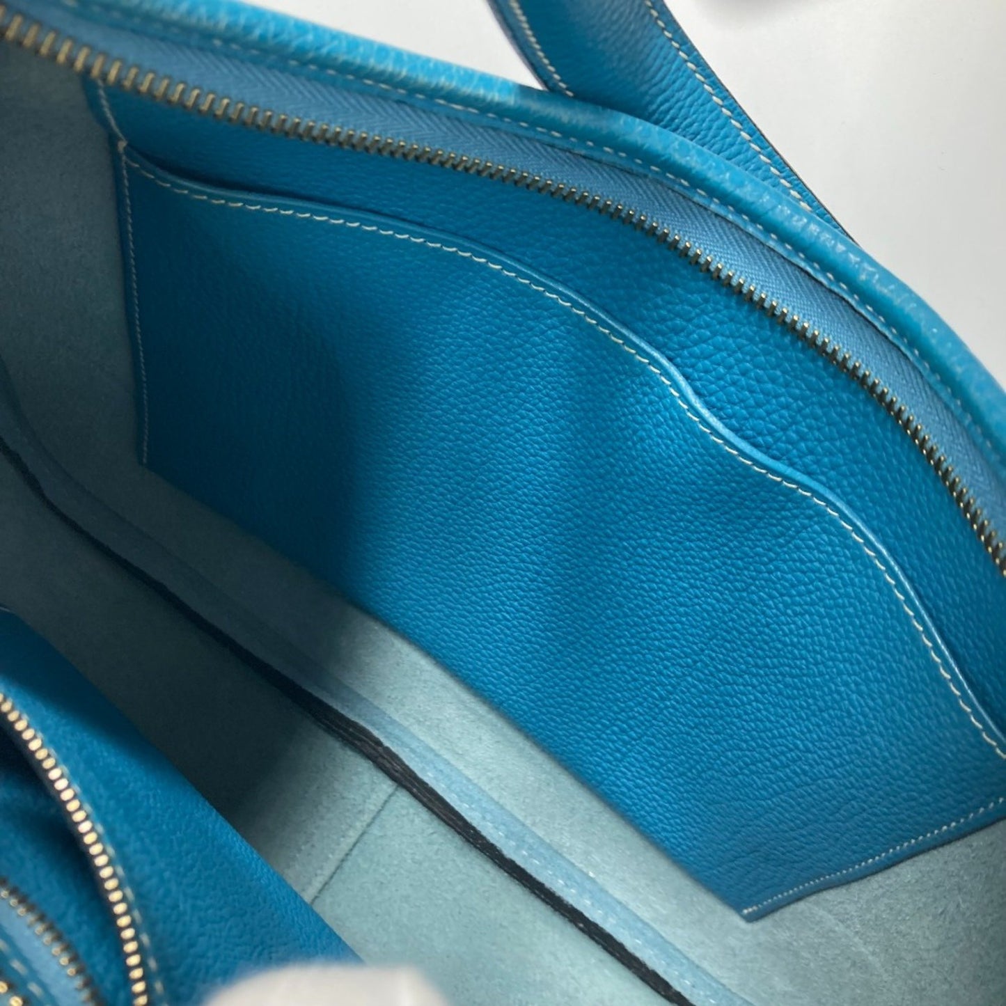 Hermès Trim Blue Leather Shoulder Bag