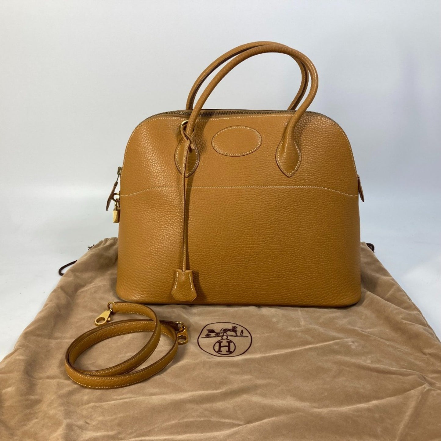 Hermès Bolide Beige Leather Hand Bag