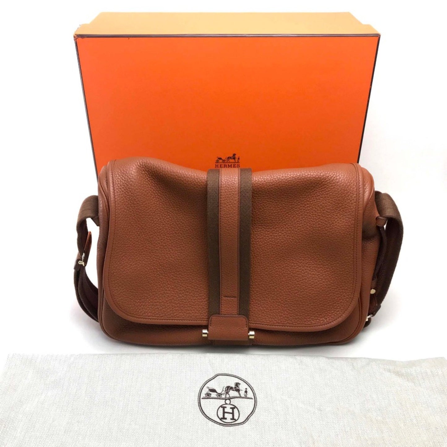 Hermès Bourlingue Brown Leather Shoulder Bag