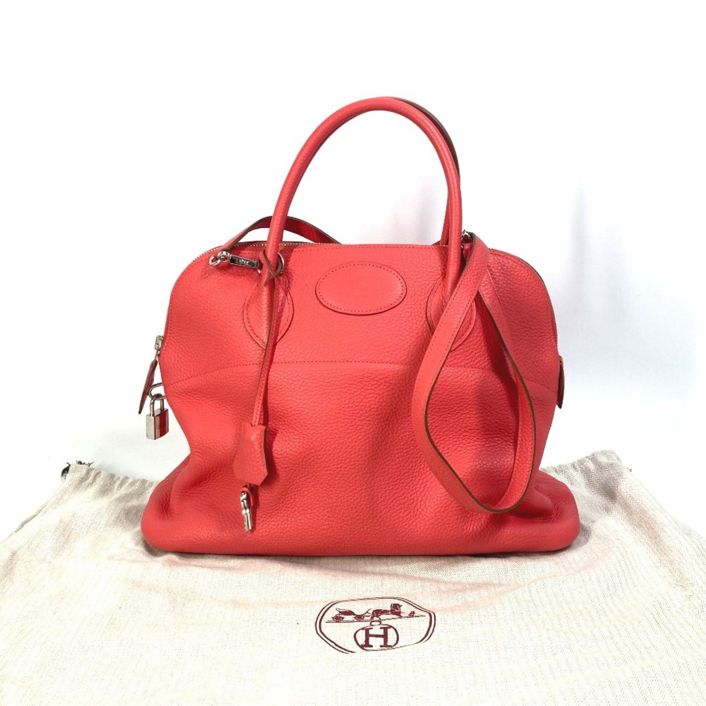 Hermès Bolide Red Leather Hand Bag