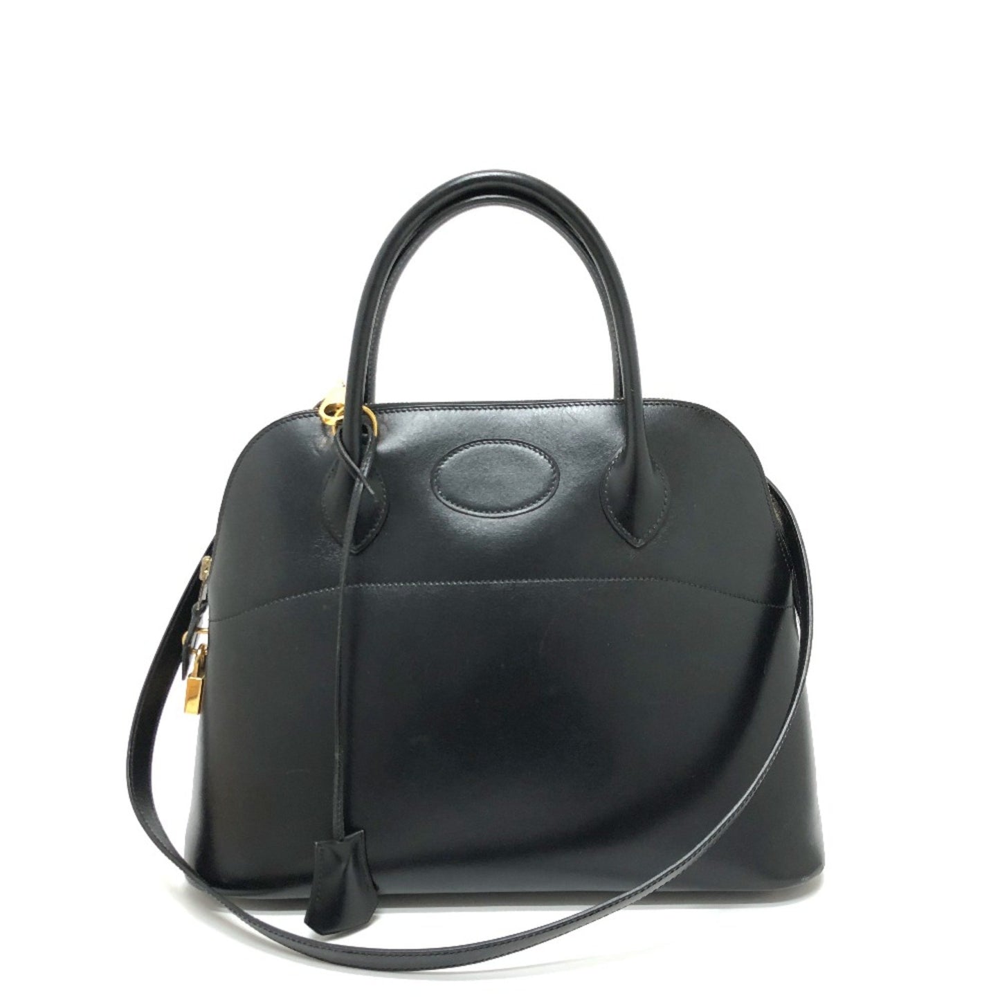 Hermès Bolide Black Leather Hand Bag