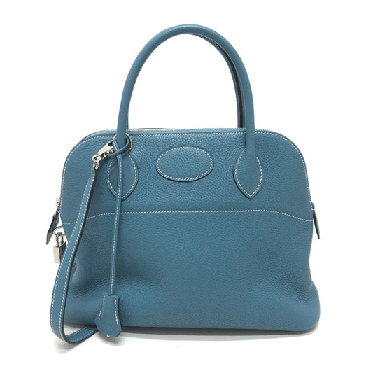 Hermès Bolide Blue Leather Hand Bag