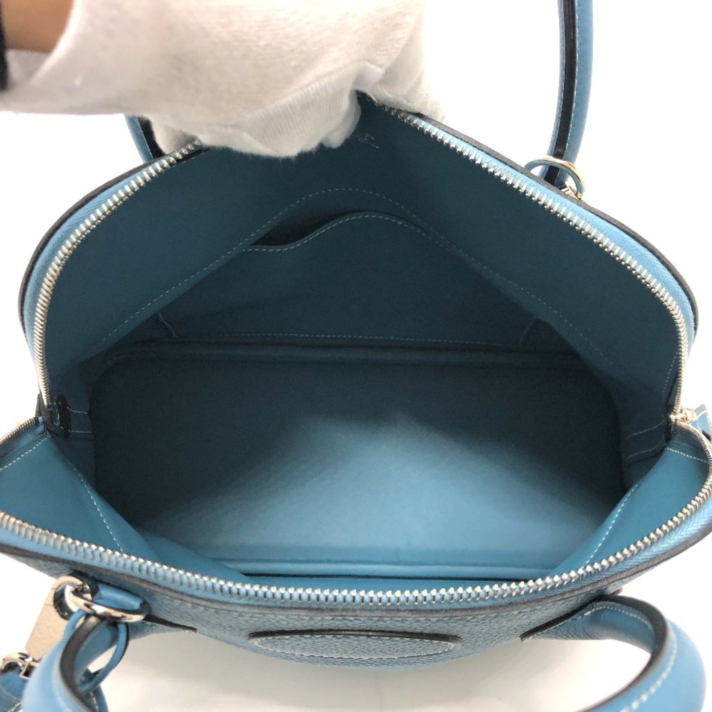 Hermès Bolide Blue Leather Hand Bag