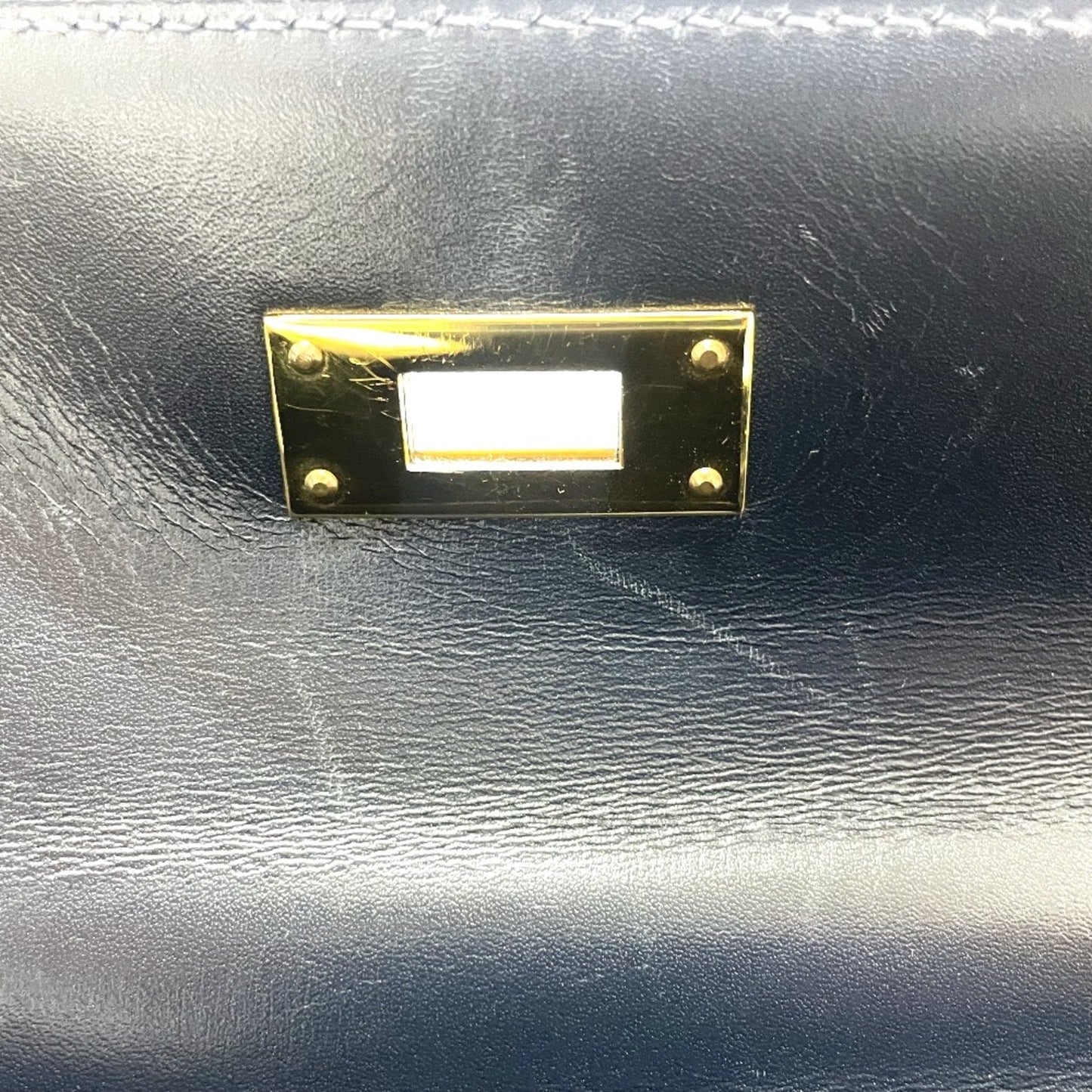 Hermès Kelly 28 Navy Leather Hand Bag