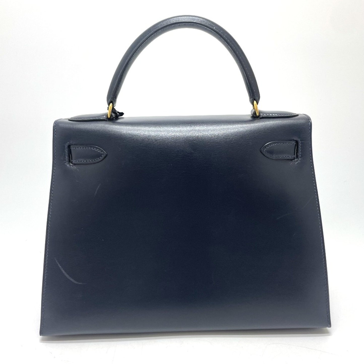 Hermès Kelly 28 Navy Leather Hand Bag