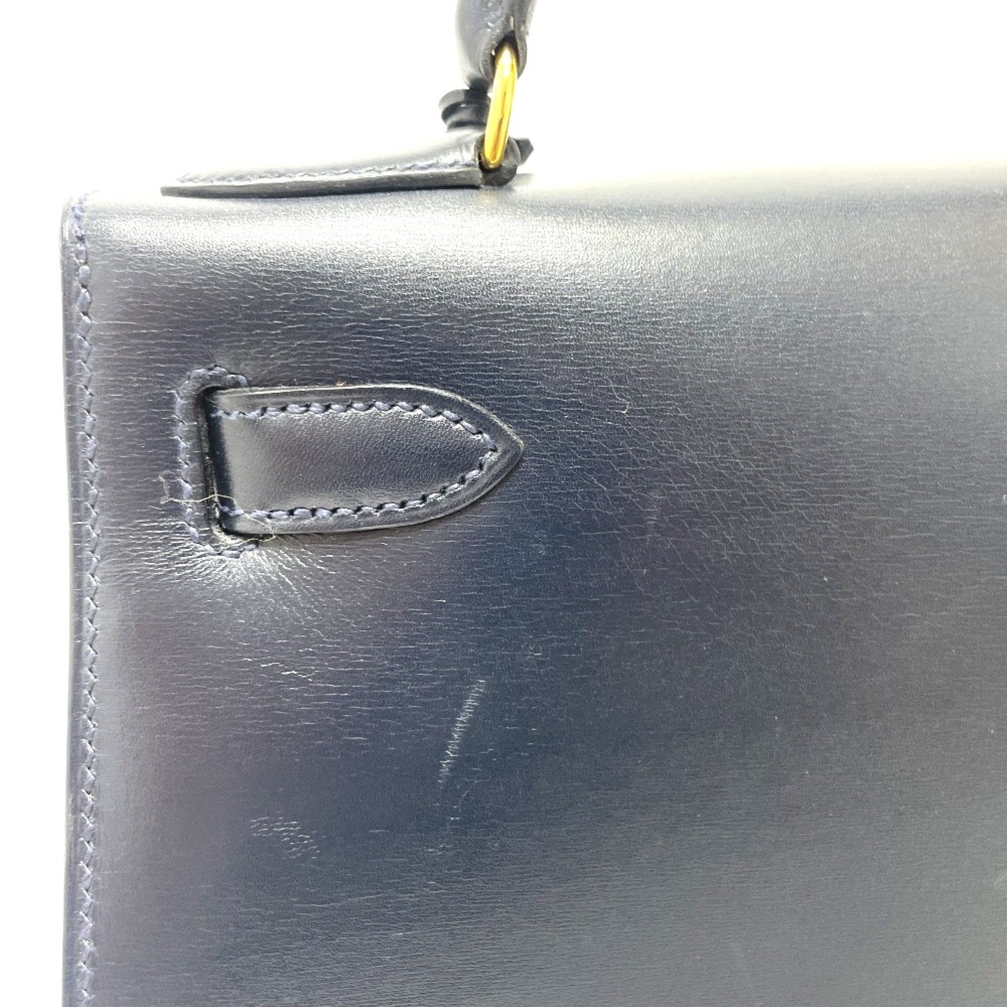 Hermès Kelly 28 Navy Leather Hand Bag